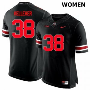 Women's Ohio State Buckeyes #38 Logan Kelleher Black Nike NCAA Limited College Football Jersey Wholesale KQC5544OQ